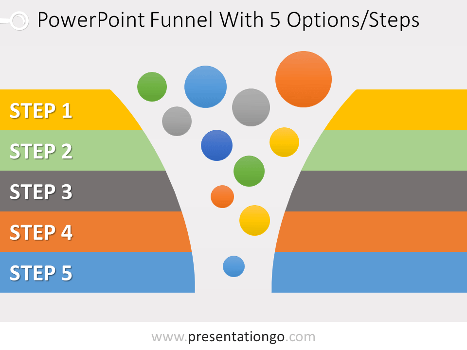 5 Stage Funnel Graphics for PowerPoint