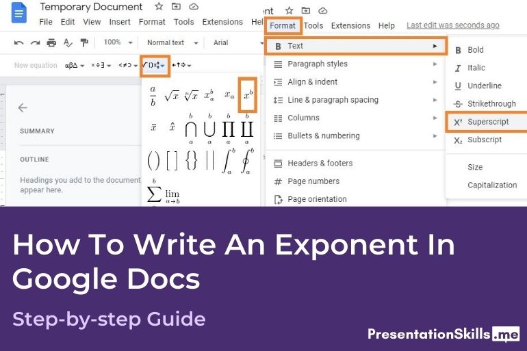 How To Write An Exponent In Google Docs PresentationSkills.me