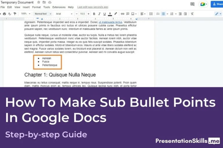 How To Make Sub Bullet Points In Google Docs PresentationSkills.me