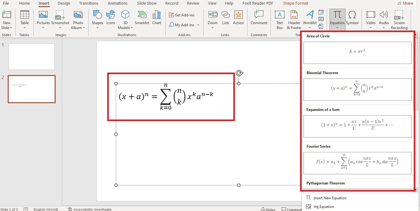 How To Insert An Equation In Powerpoint PresentationSkills.me