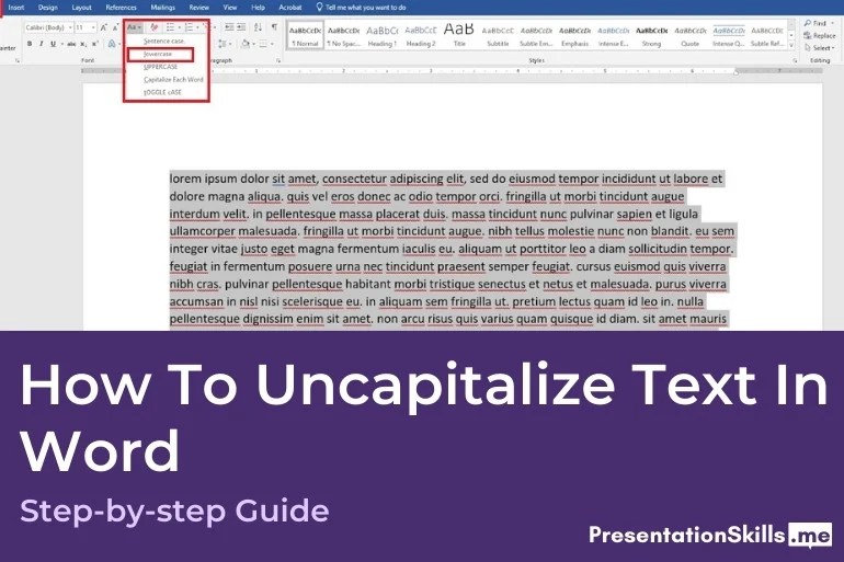 How To Uncapitalize Text In Word PresentationSkills.me