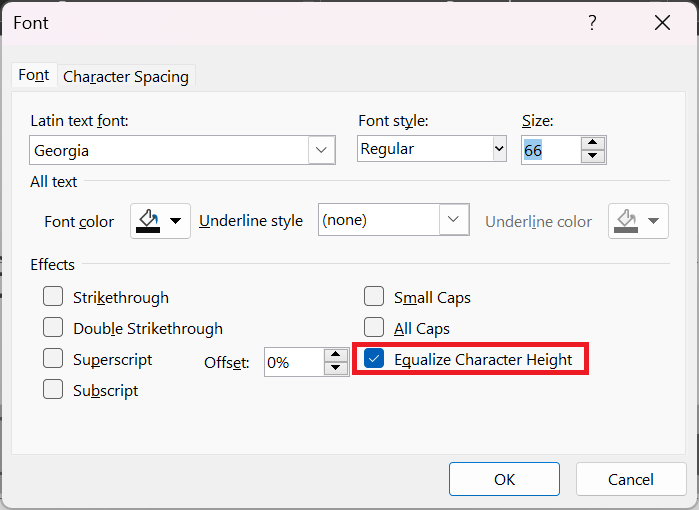 How To Equalize Character Height In Powerpoint PresentationSkills.me