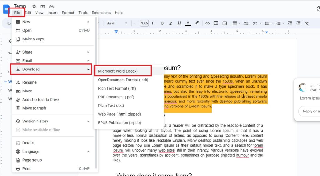 How To Print Google Doc With Comments PresentationSkills.me