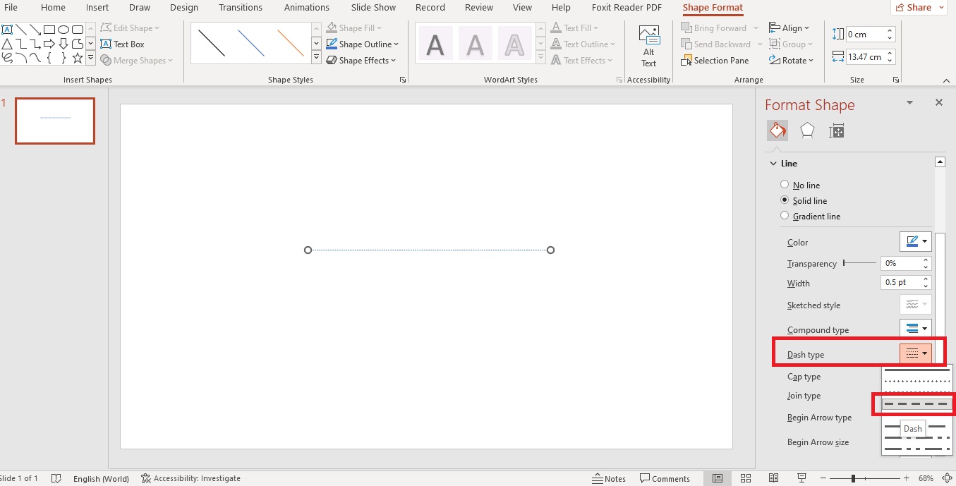 How To Create A Dashed Line In Powerpoint PresentationSkills.me