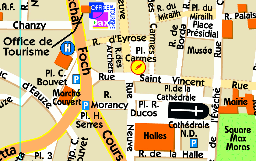 Plan Ville De Dax Zoom plan d’accès