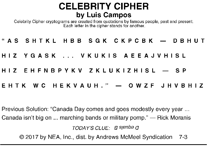 Answer to puzzle on Calendar Page