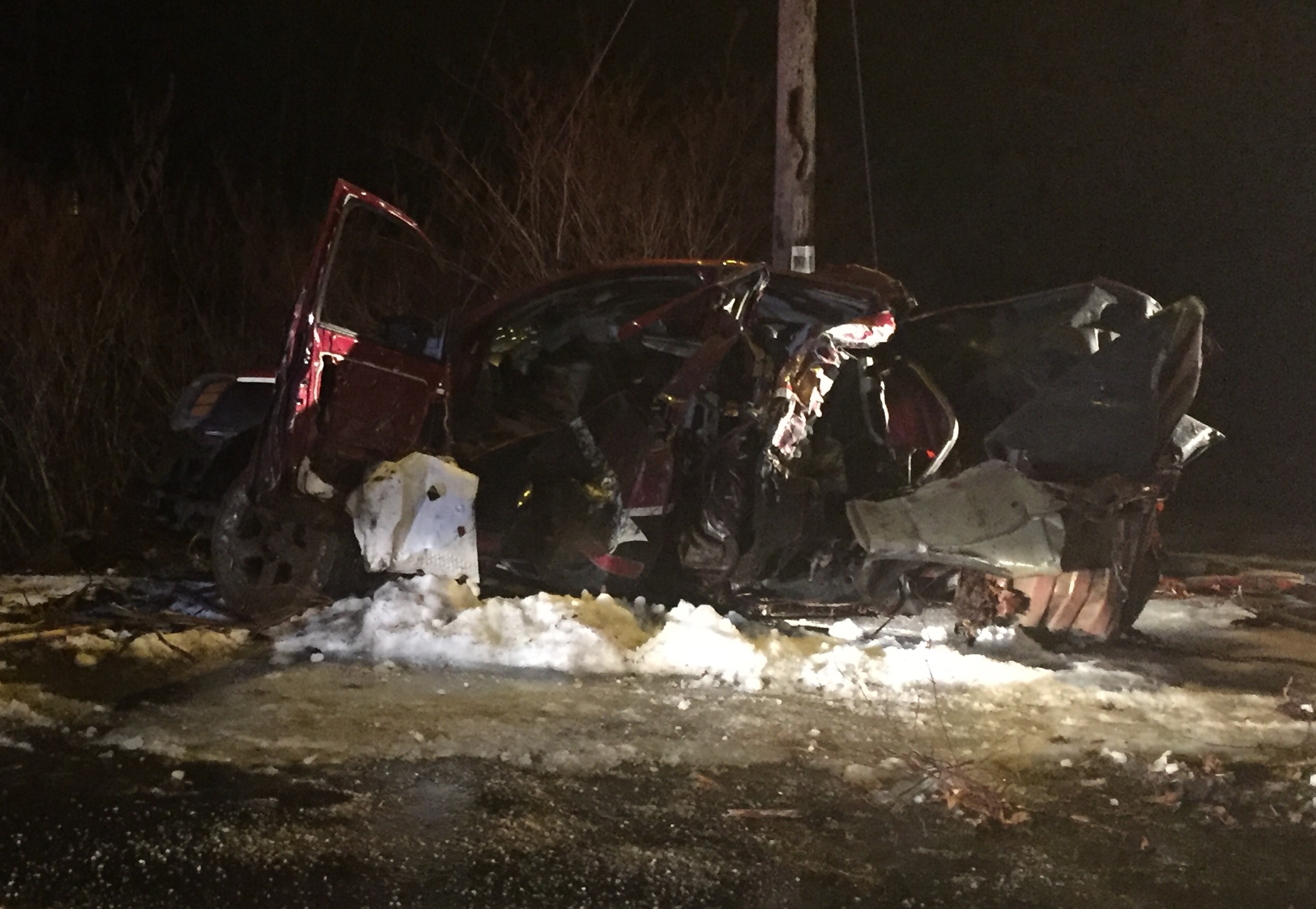 A train struck a vehicle on the tracks just south of Union Avenue in Old Orchard Beach on Tuesday night. LIZ GOTTHELF/Journal Tribune