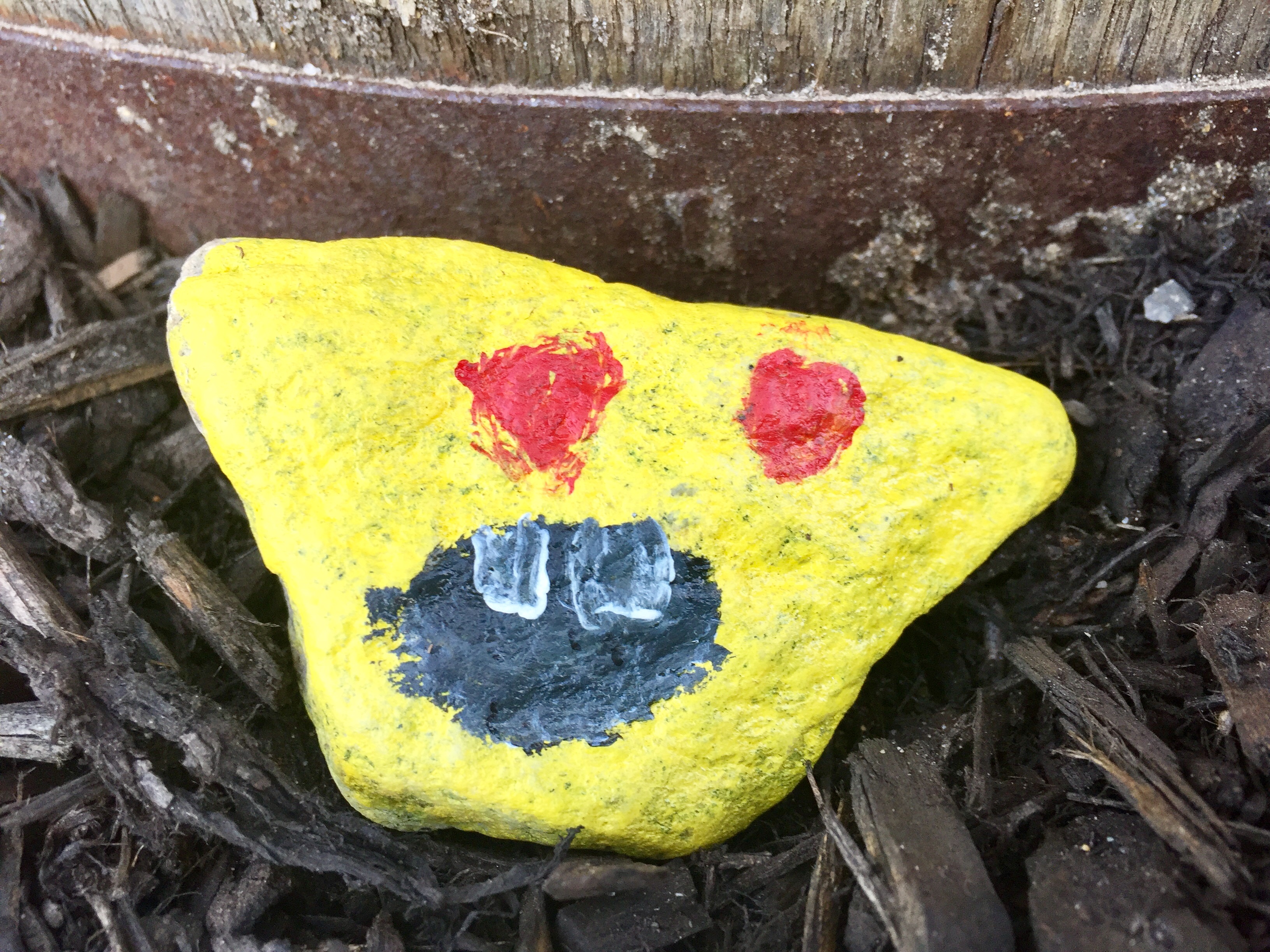 A rock painted by a group from Colebrook Public Library in New Hampshire found in Old Orchard Beach on Tuesday night. LIZ GOTTHELF/Journal Tribune