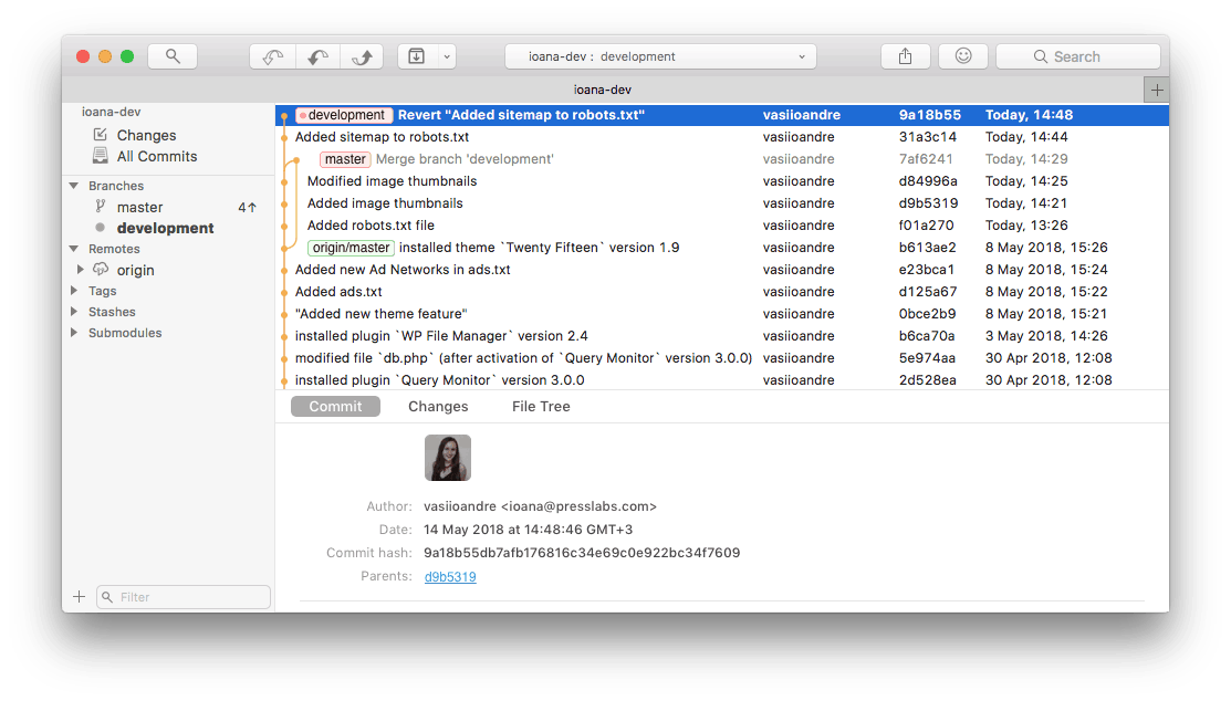 Git development with Fork on macOS — Presslabs DOCS