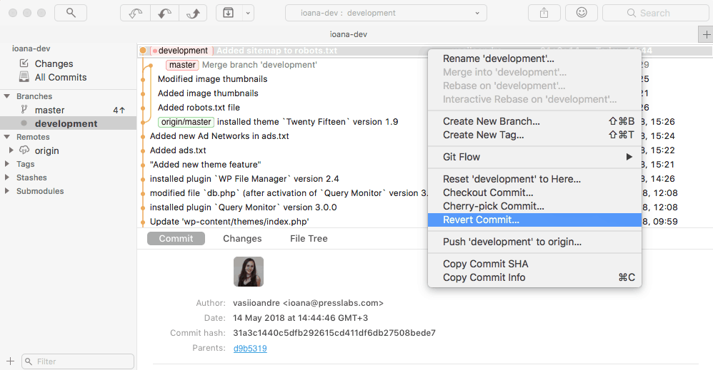 Git development with Fork on macOS — Presslabs DOCS