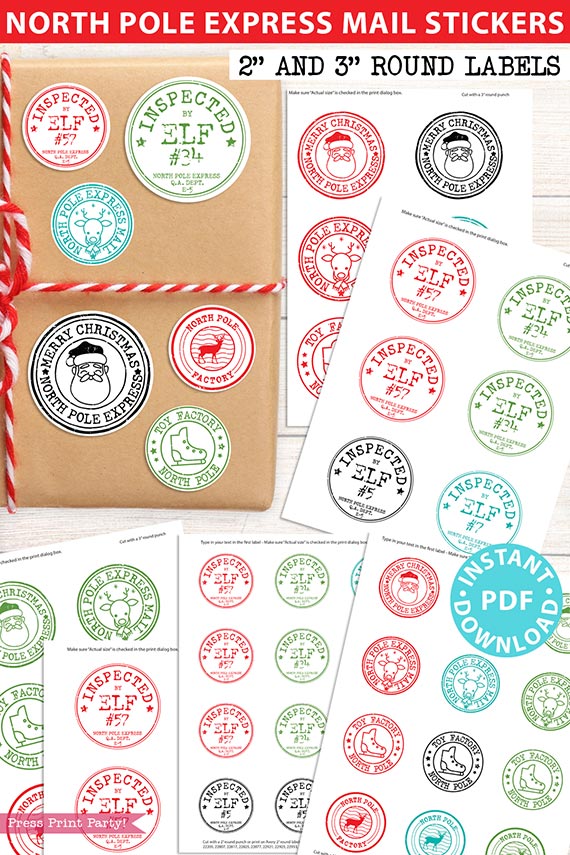 Santa Postage Stamp Printables