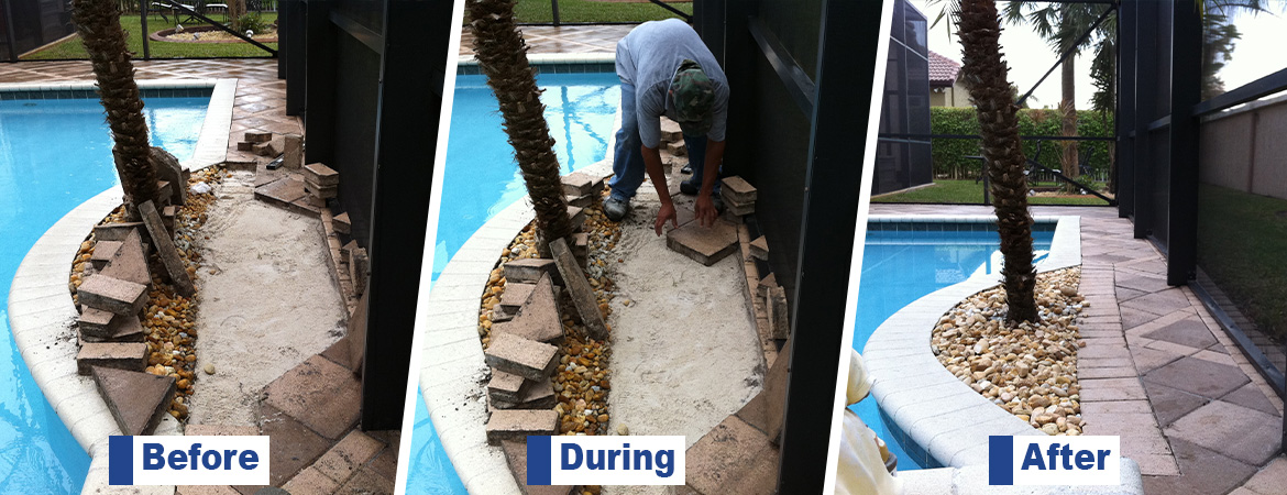 Pool Decks - Brick Pavers Repair