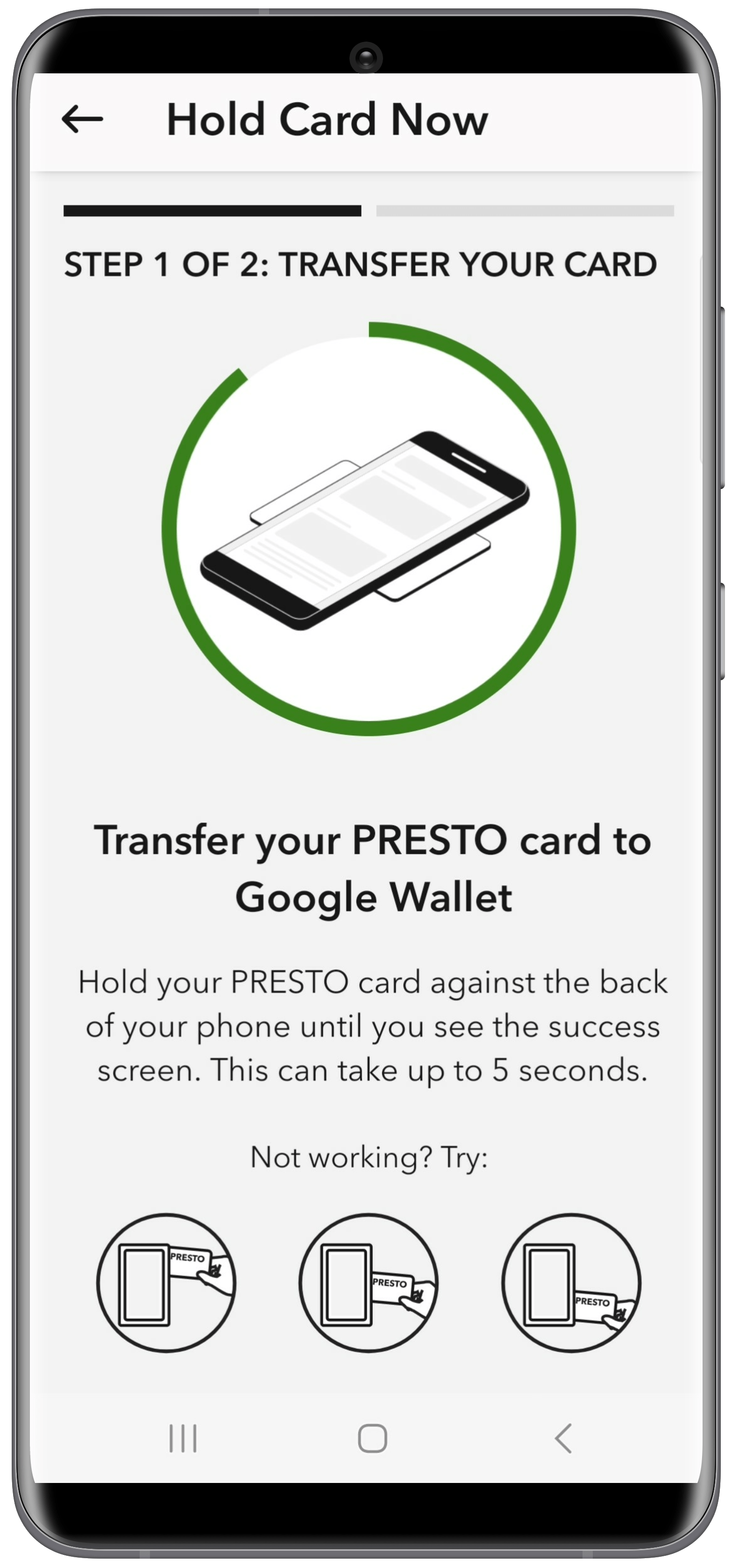 PRESTO in Google Wallet PRESTO