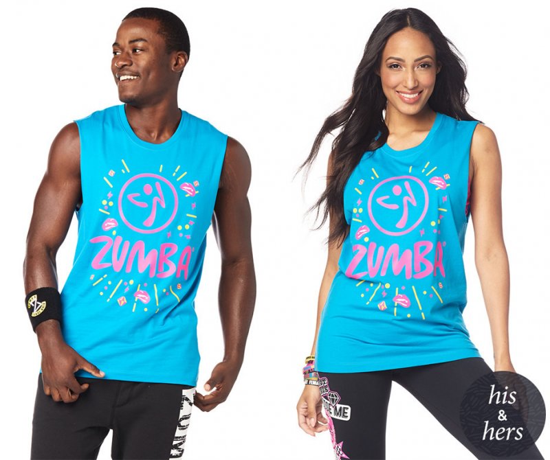 Zumba Dance Bold INSTRUCTOR Muscle Unisex Tank Top Sea of Blue