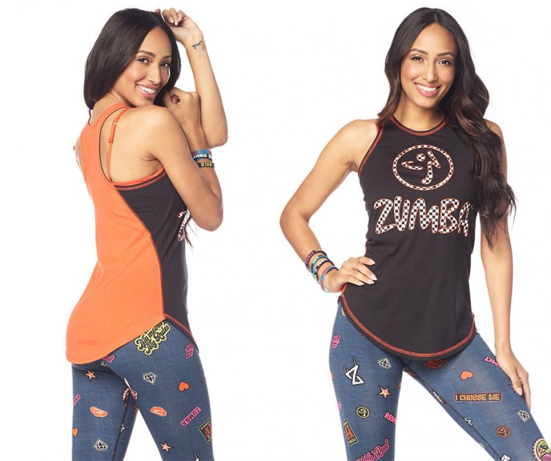 Zumba Live Bold Dance Bold High Neck Tank Top Bold Black