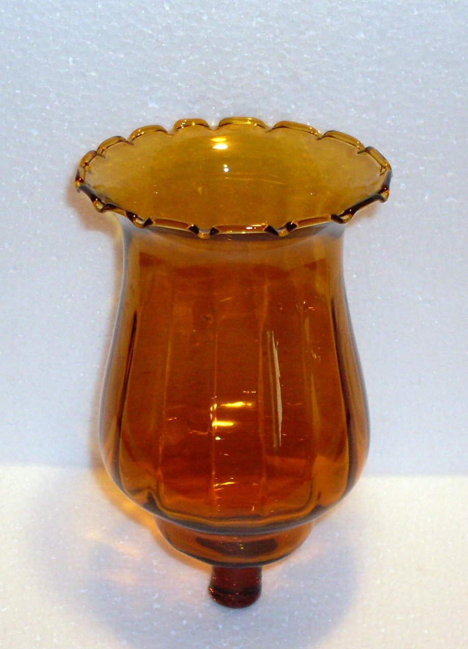 Home Interiors Peg Votive Candle Holder Amber Crimped 11951 OOS