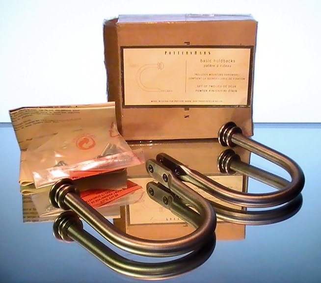 Curtain Holdbacks Drapes Pottery Barn Pewter Finish Set of 2