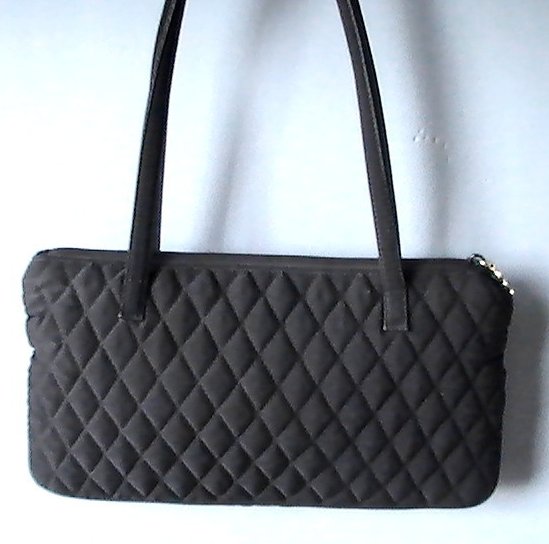 Vera Bradley Black Pockets Quilted Double Strap Shoulder Bag