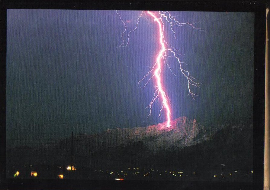 Lightning AZ Weather Phenomenon Picture Postcard