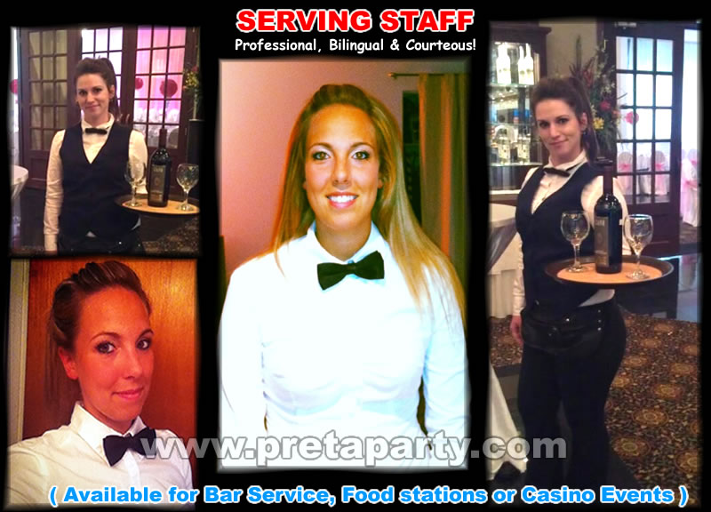 Serving Staff & Bartenders from Montreal's PrêtAParty! Call and hire
