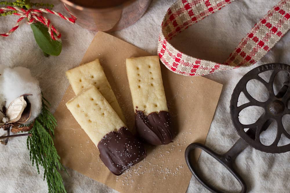 ChocolateDipped Shortbread Cookies Recipe Pretty Prudent