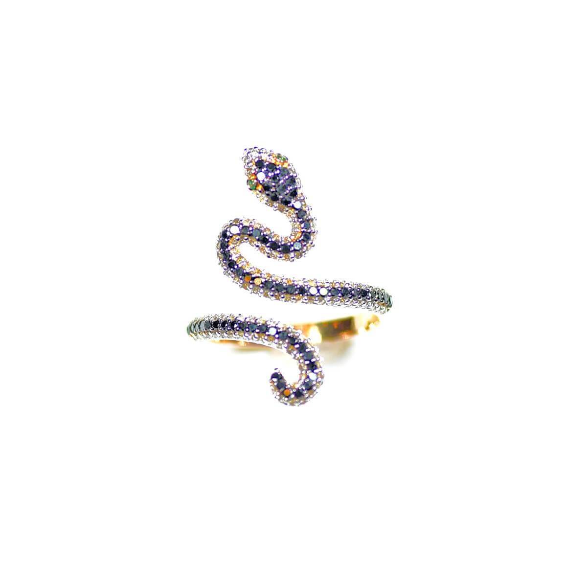 18kt Rose Gold Diamond Snake Ring Pretty Royale