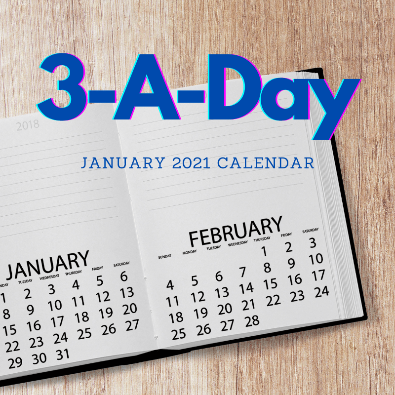 January 2021 3ADay Bible Reading Calendar Prevailing