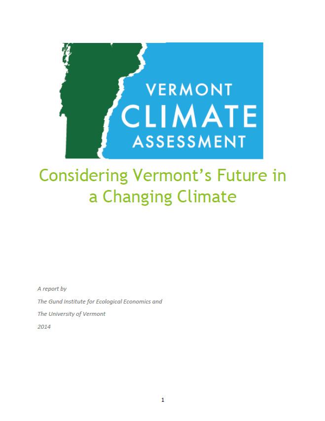 Vermont climate assessment considering Vermont’s future in a changing