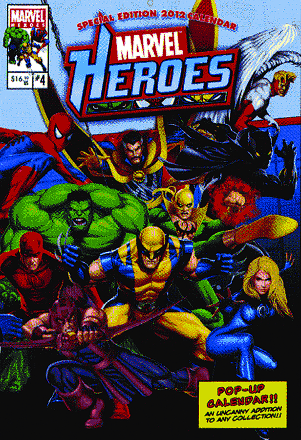APR111381 MARVEL HEROES 2012 POP UP CALENDAR Previews World