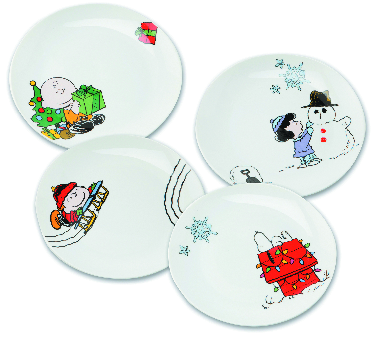 JUL122066 PEANUTS HOLIDAY 4PC PLATE SET Previews World