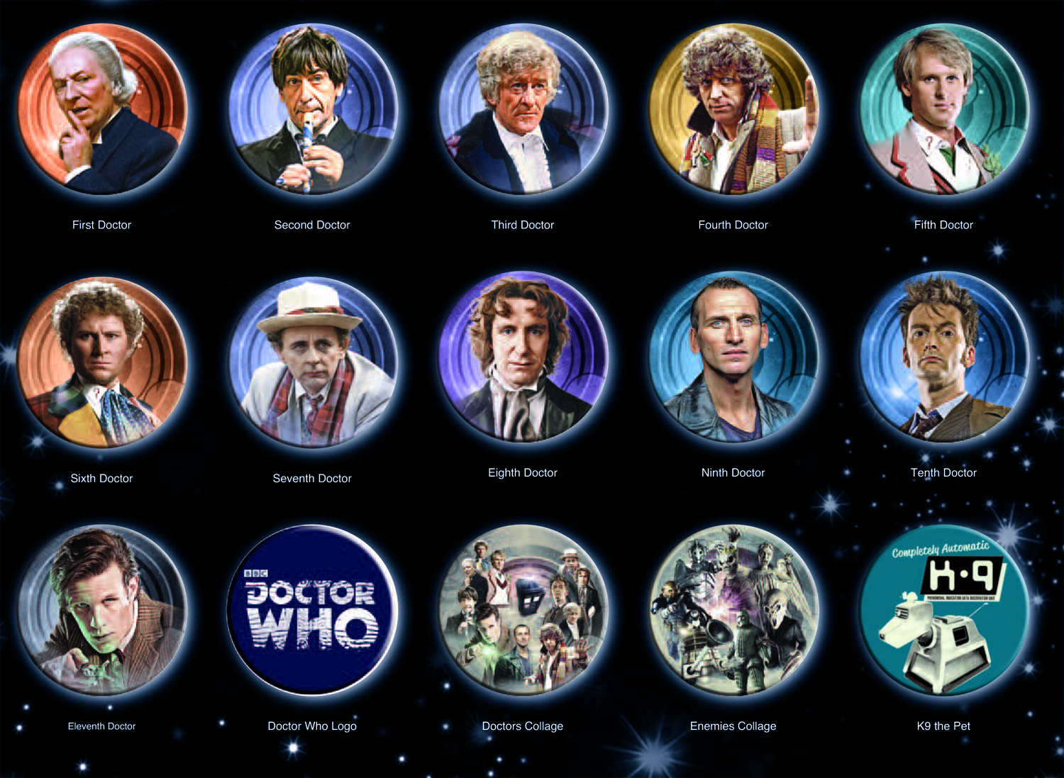 JUN132234 DOCTOR WHO DOCTORS 120 PC BUTTON ASST Previews World