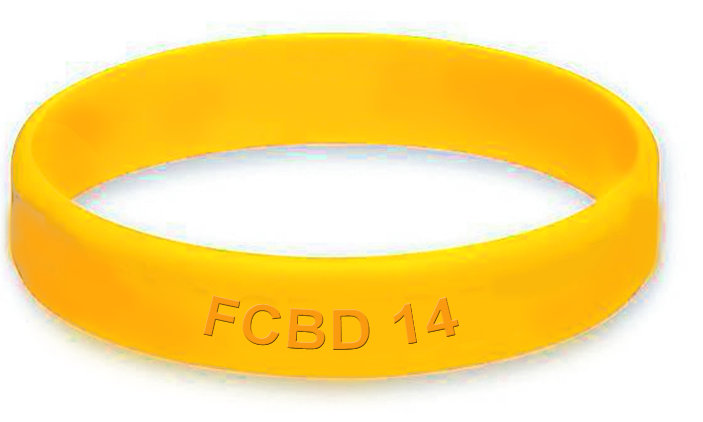 JAN140058 FCBD 2014 YELLOW WRIST BAND Previews World