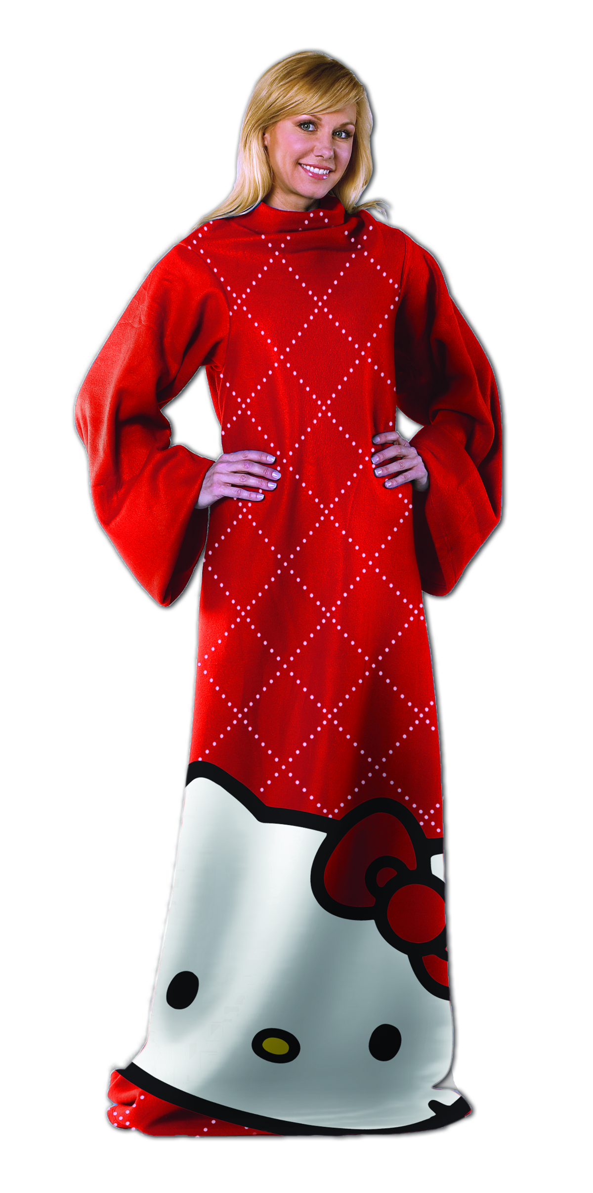 NOV142650 HELLO KITTY COMFY THROW FLEECE BLANKET W/SLEEVES Previews