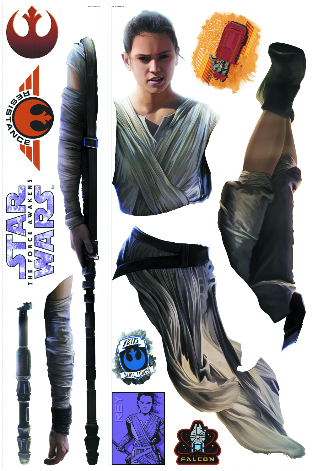 AUG158508 STAR WARS FORCE AWAKENS REY GIANT WALL DECAL Previews World