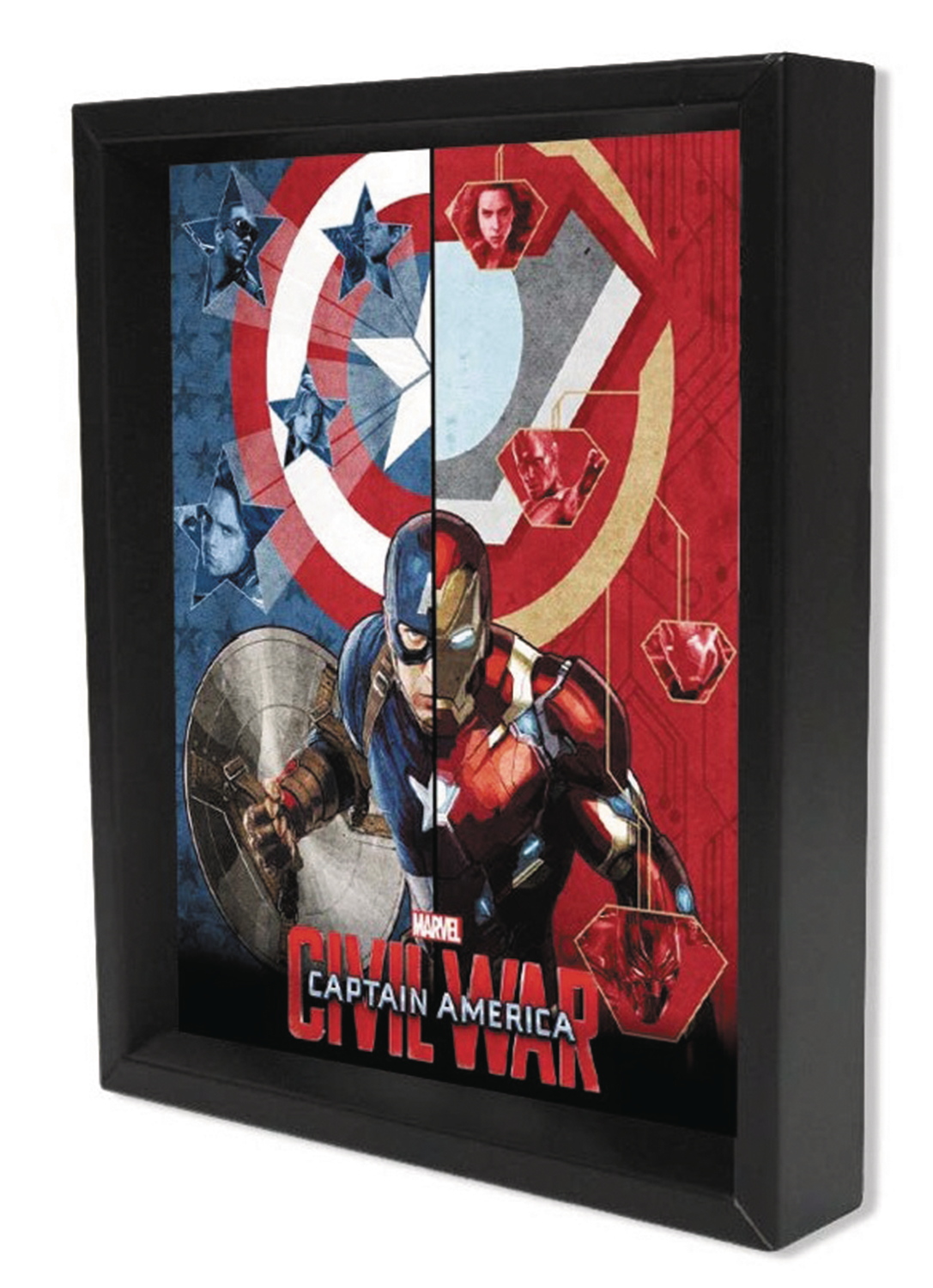 MAY168131 CAPTAIN AMERICA CIVIL WAR SPLIT SCREEN SHADOW BOX