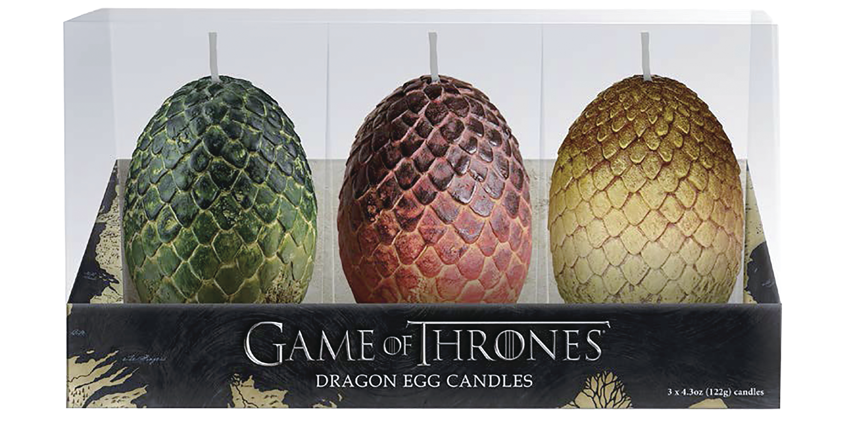 JUN188379 GOT SCULPTED DRAGON EGG CANDLE 3 SET Previews World