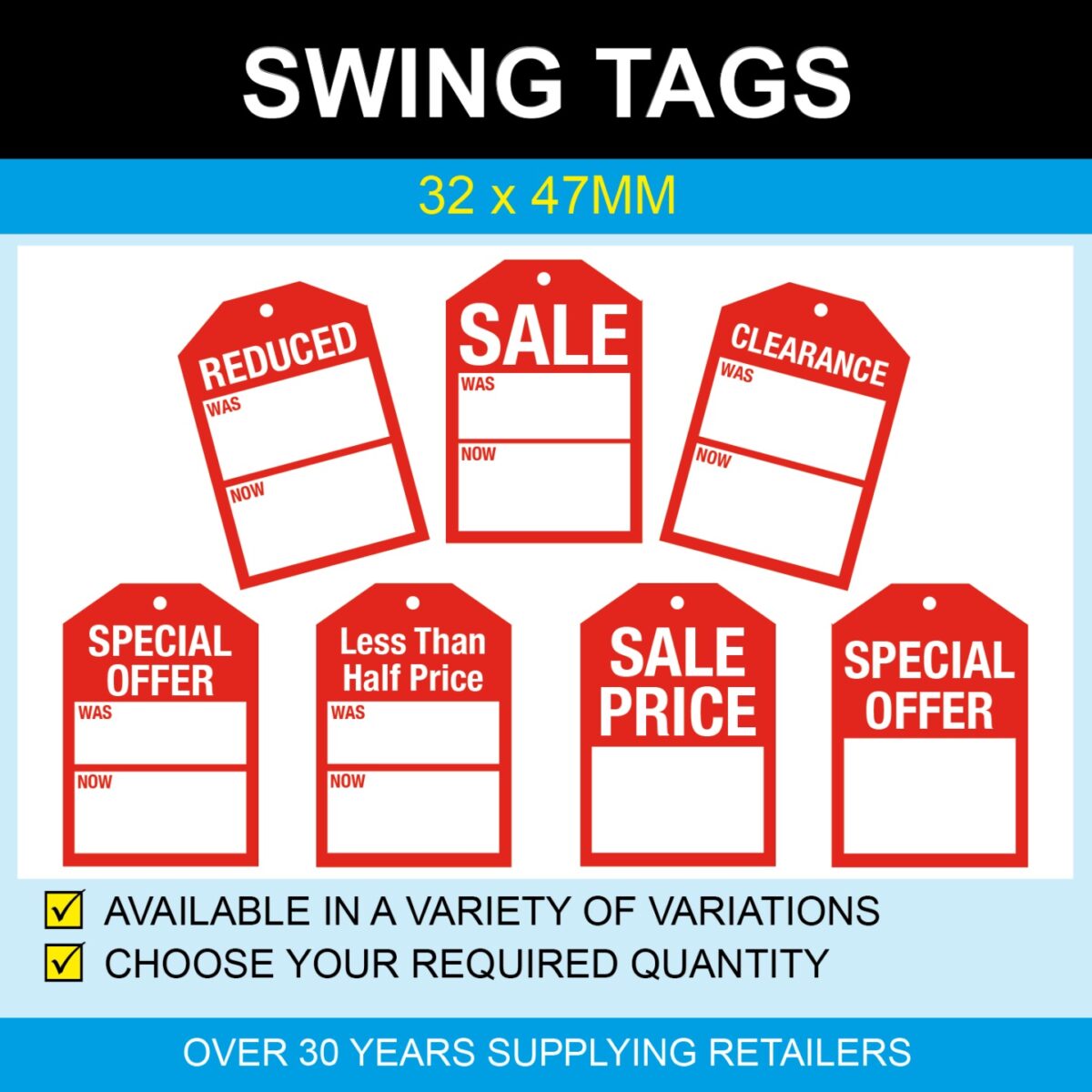 Choosing Swing Tags for your Clothing Price Stickers