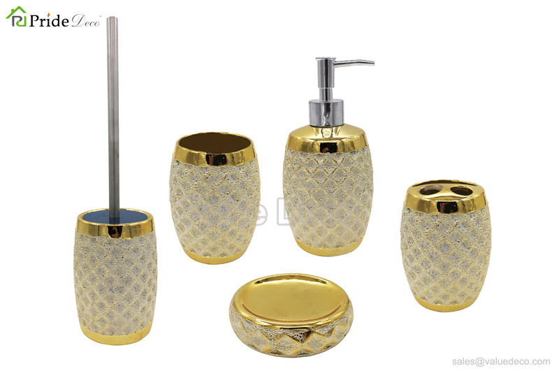 BAST0074 (Gold Galvanized Ceramic Bath Accessory Collection