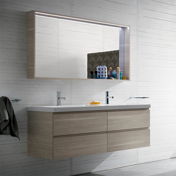 Cheap cost MDF waterproof melamine finish bathroom vanities