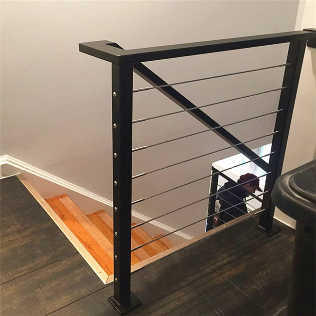 Wire/cable stainless steel stair railing, indoor stair railings