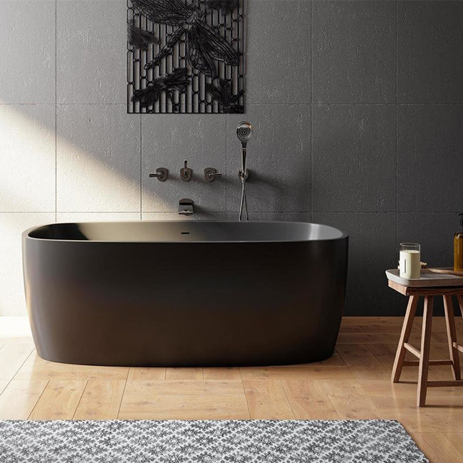 composite stone free standing bathtub solid surface bathtubs wholesale