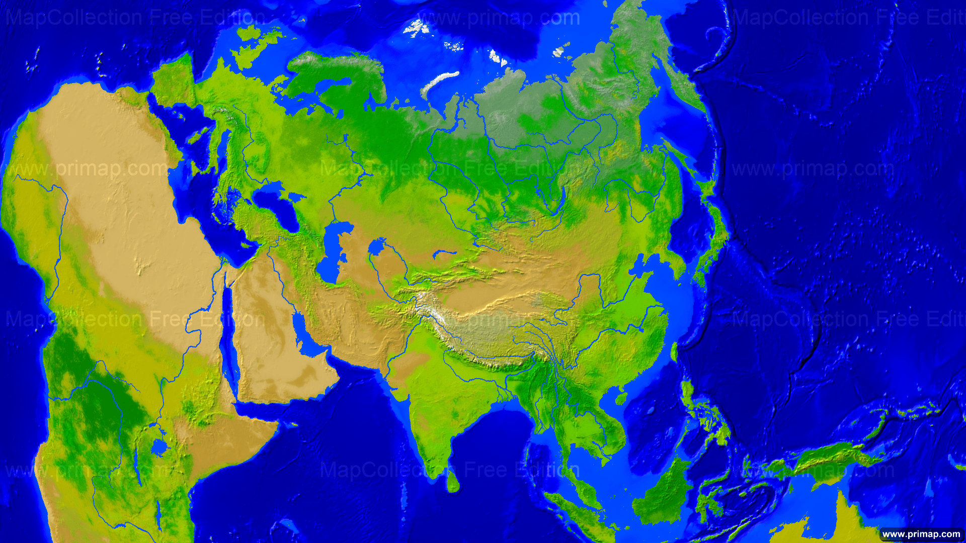 Vegetation Map Of Asia primap Continental maps