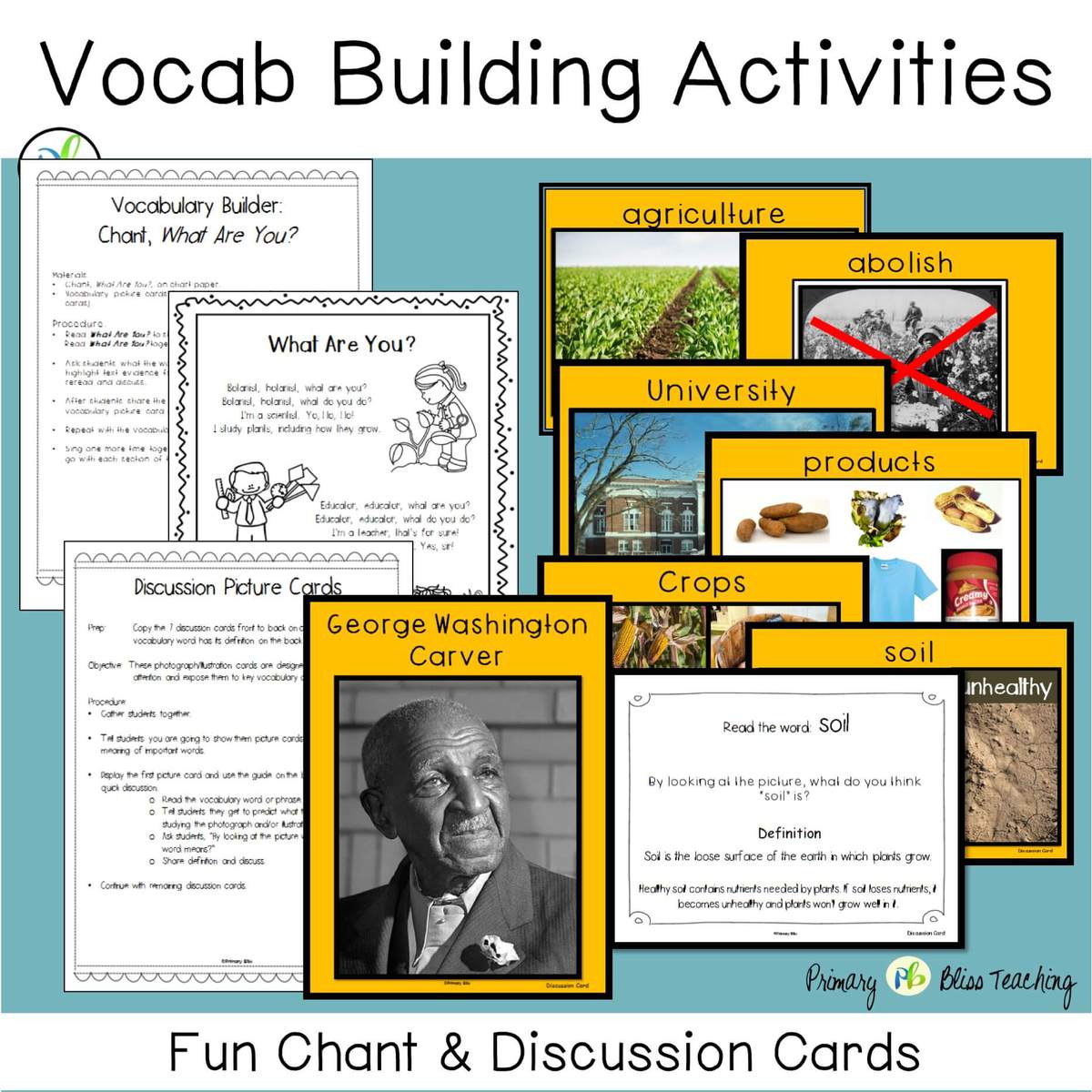 Washington Carver Reading Writing & Peanut Plant