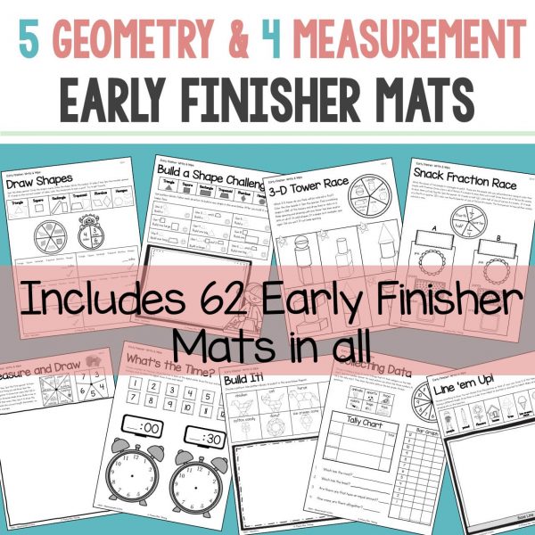 First Grade MATH Early Finisher Activities Write and Wipe Boards