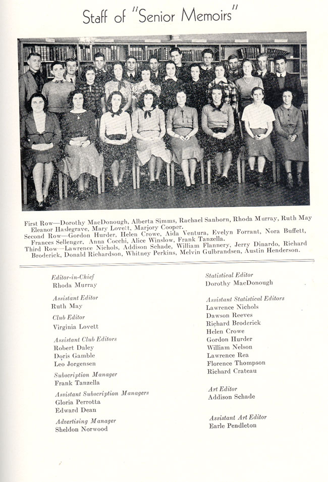 19371938 Beverly High School Yearbook Staff