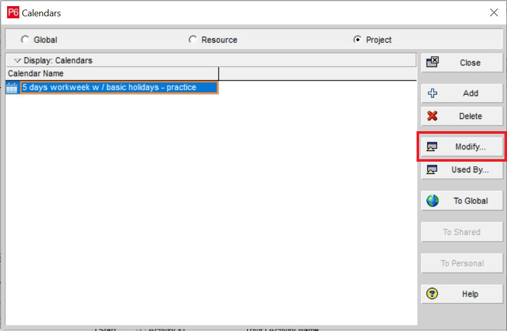 How To Create Project And Calendar In Primavera - Primavera Reader