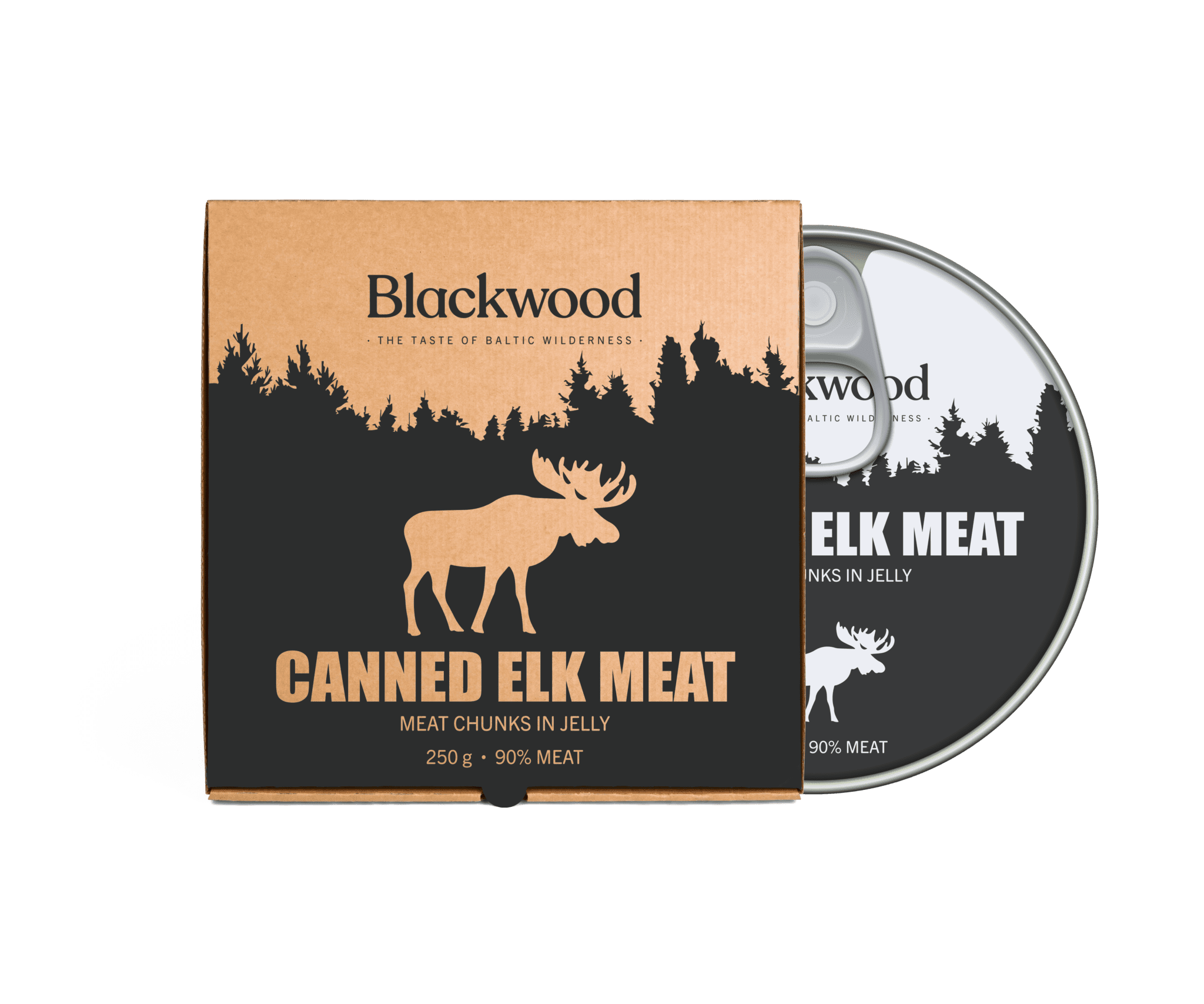 CANNED ELK MEAT, meat chunks in jelly, canned, sterilized, 250g Prime
