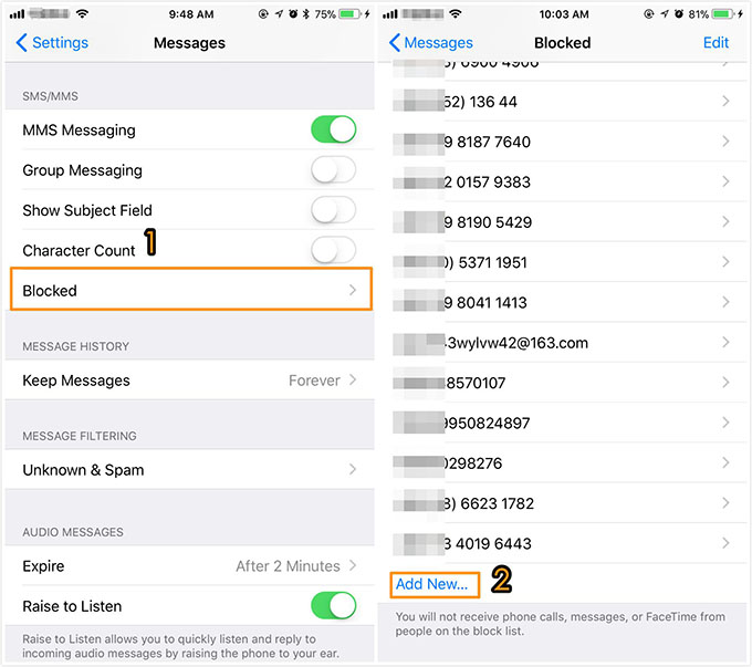 How to Block/Filter Text Messages on iPhone X/8 in iOS 11