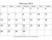 Printable 2012 Calendar