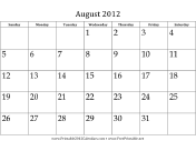 Printable 2012 Calendar